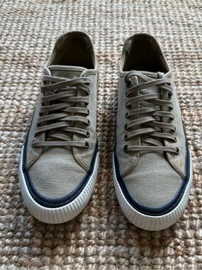 Osklen Brazilian Brand Canvas Sneakers – Beige Minimal Style – Size 8.5